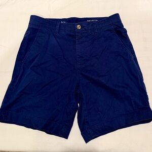 Men's Flat Front Crown & Ivy Navy Blue Shorts, 30” Waist
